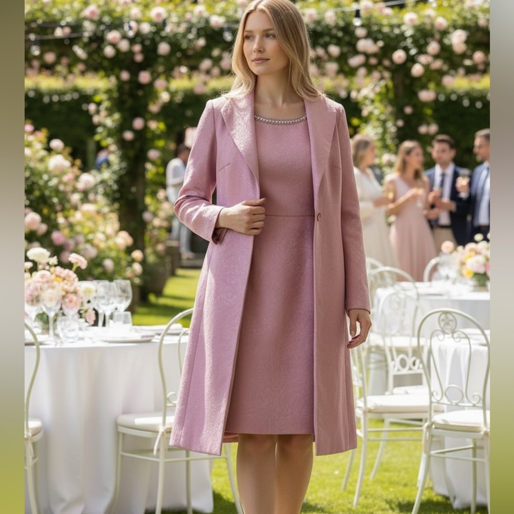 Elegant Pink Coat Dress for Women